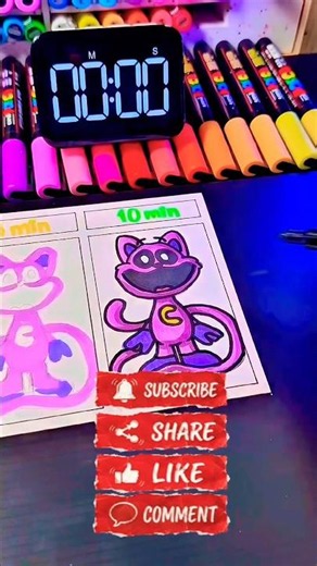 CatNap speedrun drawing vs detailed art #drawing #poppyplaytime #art