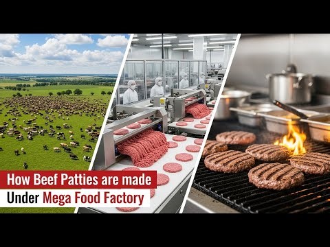 How Beef Patties Are Made in America | Inside a Massive Food Factory