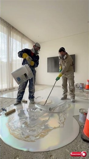 Luxury Living Room Epoxy Floor Transformation (Modern Marble Finish)