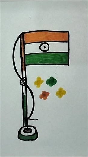 How to Draw Indian Flag Step By Step || Indian Flag Drawing With Colour Pencils