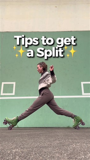 5 tips to get your Split on skates 🛼 This move is all about strength, control & flexibility - here’s what helped me the most 👇 1️⃣ Always warm up – This exercise is my go-to before every skate session! It’s an amazing warm up and strengthening exercise that hits exactly the right muscles 💪 2️⃣ Get comfy on heels & toes – Start small and build confidence there. Since the split happens on heels and toes, control is key ✨ 3️⃣ Build strength & control – Stay in your split and pulse up & down. Go 