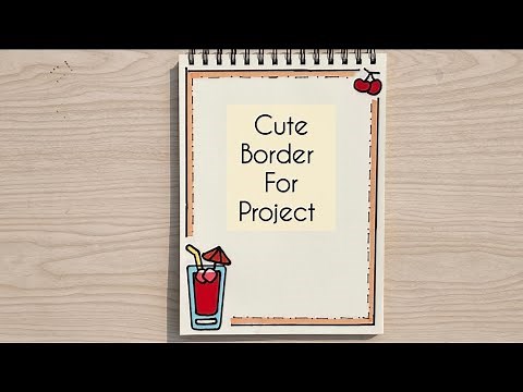 Easy notebook border design / School project borders / cute diy borders / handmade paper borders
