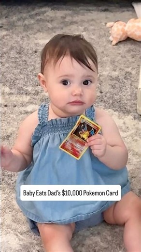 Baby Destroyed My $10,000 Charizard Card 😱 #Pokemon #Parenting