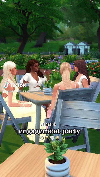 outdoor engagement party in the sims 🤍 #engaged #engagement #engagementparty #foryou #wedding #sims #thesims #sims4 #thesims4 #viral #simstok #gaming