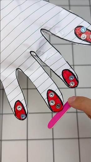 How to make PAPER NAILS 💅🏻✨Tutorial #diy #tutorial #nailart #craft