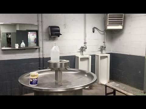 Bathroom/Locker room tour: Vintage Standard urinals and interesting sinks with modern Toilets