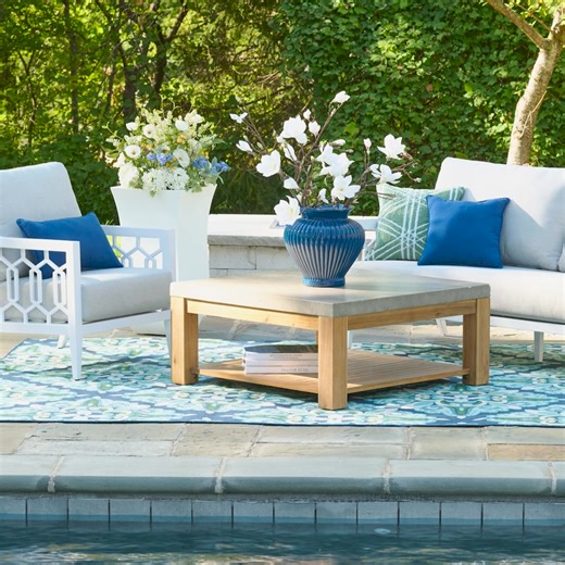 The Lattice-styled metalwork and sloping track arms make our Savannah Collection an elevated choice for garden or patio seating. The Savannah Collection presents a crisp, clean visual, made even more stunning with brightly colored accents. | Grandin Road