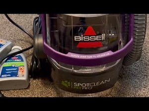 Cleaning Couch w/ BISSELL SpotClean Pet Pro Portable Carpet Cleaner, 2458