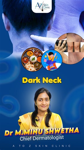 A to Z skin clinic on Instagram: "Think that dark skin on your neck is just dirt? Think again! 🧐 Many people try to "scrub away" dark patches on their neck, underarms, or body folds, but it doesn't budge. This condition is called Acanthosis Nigricans. It’s not about how hard you scrub; it’s often a sign of insulin resistance or lifestyle factors. As Dr. Minu Shwetha explains, we are seeing this more frequently in children due to: Low physical activity 🏃‍♂️ Increased screen time 📱 Dietary habi