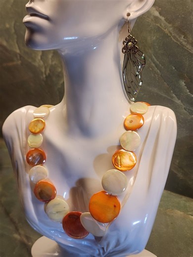 Shell Smooth Necklace With Earings - Etsy