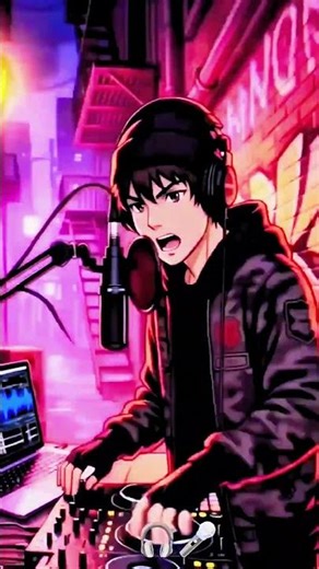 Street Anime DJ Beat Drop 🎧🔥 | Neon Alley Rap Vibe. #animedj #animerap #animeshorts