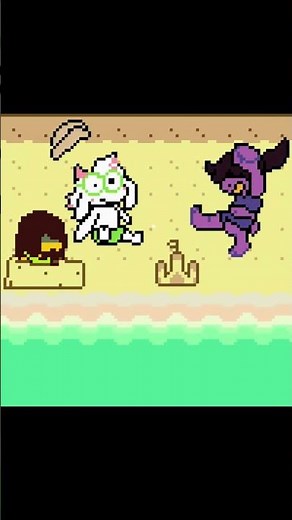 Deltarune Susie and Ralsei on beach #Beach #Kris
