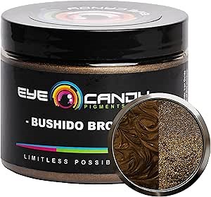 Eye Candy Pigments Premium Brown Mica Powder - Bushido Brown (50gr) - for Epoxy, Resin, Soap, Paint, Woodworking, Acrylic Pouring, Bath Bombs, Fishing Lures - DIY Arts and Crafts Additive