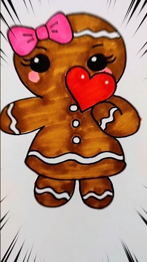 How to Draw a CUTE Gingerbread Man! 🍪🎄 (Christmas Art Special)