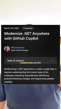 Modernizing a .NET project using a Microsoft agent