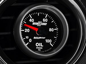 Auto Meter Mustang Sport-Comp II Series 2-1/16-Inch Oil Pressure Gauge; 0-100 PSI; Mechanical 3621 (Universal; Some Adaptation May Be Required) - Free Shipping