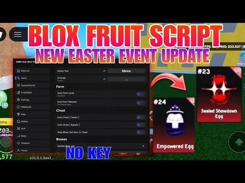 [🥚] Blox Fruits Omg Hub Script - NO KEY | Auto Find All Easter Eggs, Auto Easter Event, Auto Farm