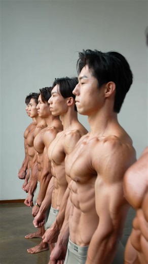 イケメンが横一列。 今から面接ですか？それとも最終審査？ 無言の緊張感と仕上がりすぎた身体が強すぎる。 #イケメン整列 #面接前みたい #無言の圧 #仕上がり完璧 #筋肉美