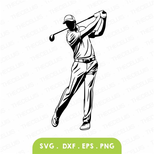 Golfer SVG PNG DXF Files: Golf Clipart for Cutting, Engraving, Printing - Etsy
