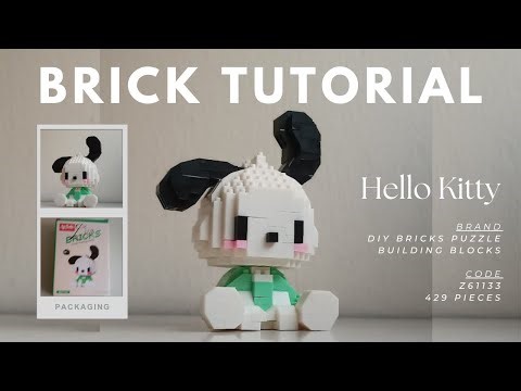 How to Build Sitting Pochacco | DIY Bricks Puzzle Building Blocks Tutorial Z61133 zhiduopin