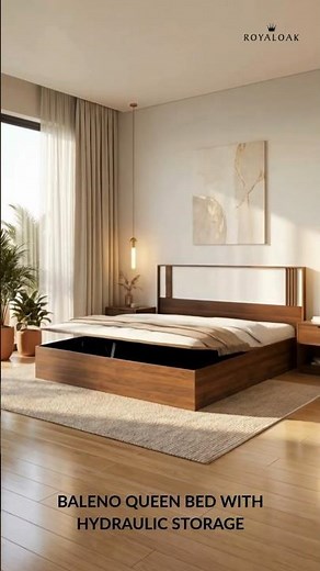 Royaloak Baleno Engineered Wood Queen Size Bed with Hydraulic Storage