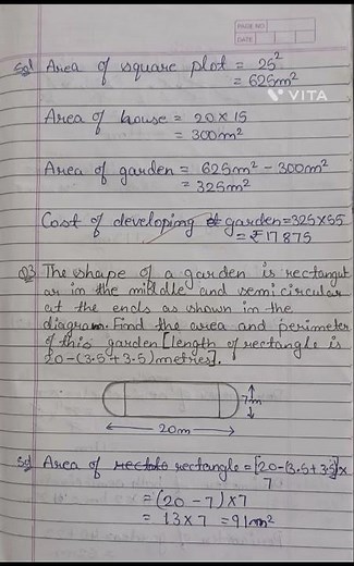 Ch-11 (Mensuration) Solution Ex-11•1 Maths Class-8th (NCERT)