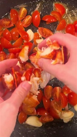 Hi love, I made some Tuscan lobster pasta for us @Caraway Home #shortvideo #shorts