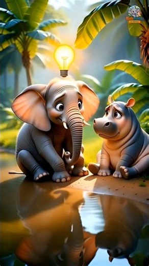 A surprise Mud Pie in Jungle! #Kids #elephant #ai #shorts