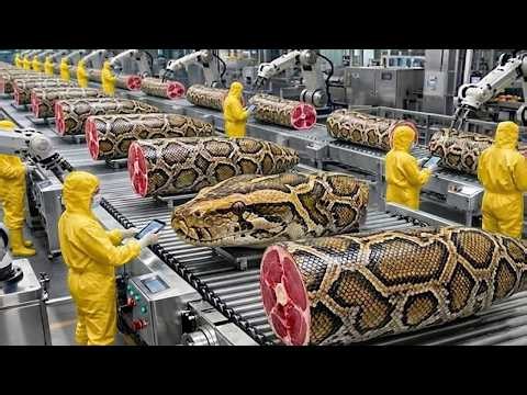 Inside the Modern Python Meat Factory: The Incredible Process You've Never Seen (Full Process)