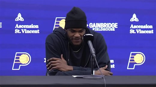 Indiana Pacers forward Jarace Walker speaks after loss against Boston Celtics