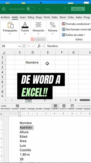 445K views · 10K reactions | Pasar el texto de word a Excel. ....