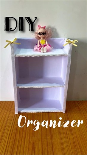 DIY Cardboard Shelf Organizer 📦✨ | Easy Room Decor Craft #shorts #easydiy #homedecor