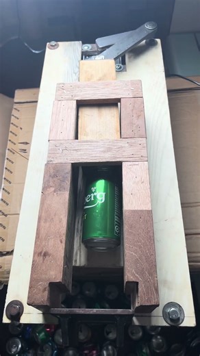 Minimalist wooden machine build #shorts#HolidaysOnShorts #cancrushing #satisfying #FallintoShorts