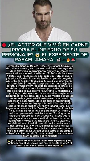 🔴 ¿Por qué desapareció Rafael Amaya 🎬 El infierno de Aurelio Casillas y su verdad