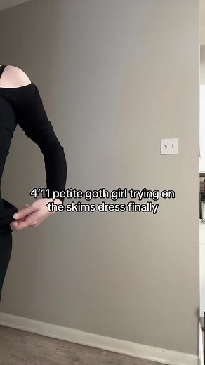 Petite Goth Girl Tries on Skims Dress | Gothic Fashion Try-On