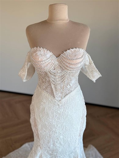 Sparkly Mermaid Wedding Dress, Deep V Neck Beaded Bridal Gown, Elegant Sequin Cap Sleeve - Etsy