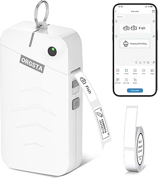 ORGSTA S001 Etikettendrucker Selbstklebend Etikettiergerät Bluetooth 2000 mAh Etikettiermaschinen Beschriftungsgerät Ettikettiergeraet Label Printer Sticker Maker Weihnachten
