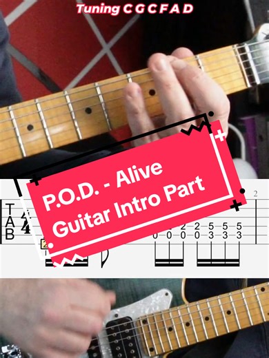 #Tutorial P.O.D. - Alive Guitar Intro Part #guitartutorial #guitarcover #electricguitar #learnmontiktok