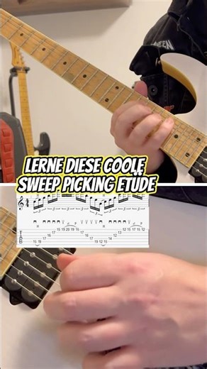 Lerne diese Sweep Picking Etüde🤘🏻#metal #gitarre