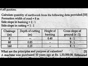 EARTHWORK CALCULATION | ESTIMATE AND COSTING 5TH SEM HILLROAD NUMERICAL | ‪@Er.dipesh186‬#hillroad