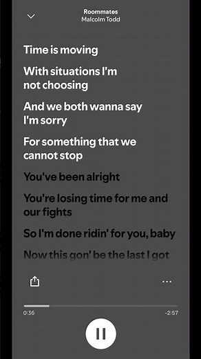 Malcolm Todd: Roommates Lyrics 🎵 #vibes #karaoke #music #song #fyp #roommates #malcolmtodd #shorts