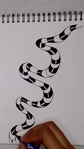 Easy 3D snake Doodle Art 🐍 | doodle drawing😄 #ytshorts #mydoodleworld #art #drawing #shorts