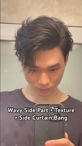 Wavy Side Part Texture + Side Curtain Bang #hairstyle #hairtutorial #hairstylist #phamtuanhung99