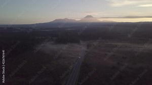 Early morning view on Mount Ngauruhoe in New Zealand