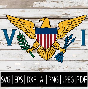 Virgin Islands Flag Crest SVG | US VI Emblem Vector for Cricut, Silhouette Sublimation & Laser Cnc| Svg Dxf Ai Eps Pdf Png Jpg Download - Etsy