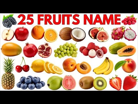 25 Fruits Name in English with Pictures | Learn Fruits Vocabulary for Kids & Beginner