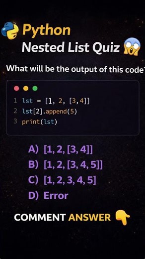 Python Nested List Challenge 🤯 | What Will Be The Output?
