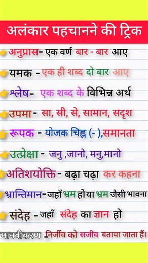 Alankar Tricks in Hindi |1 Video me Sare Alankar Trick |Hindi Grammar #alankar #hindigrammar #shorts