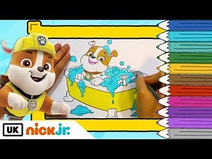 Paw Patrol | Colour In: Rubble in the Bath | Nick Jr. UK