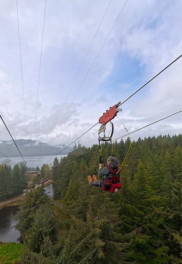 POV: you’re descending the world’s largest ZipRider 🦅 Icy Strait Point, Alaska — sailing with Virgin Voyages on Brilliant Lady ⚓️ Would you do this?? 👇 Shot on Insta360 X5 📹 @insta360 official @Virgin Voyages #icystraitpoint #vvfirstmate #cruisetok #alaska